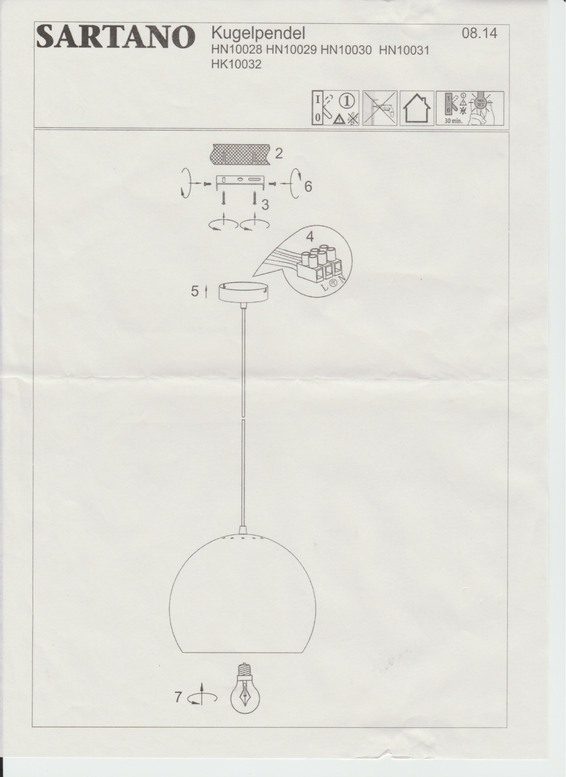 Sartano HN10028, HN10031, HN10029, HN10030, HN10032 User Manual