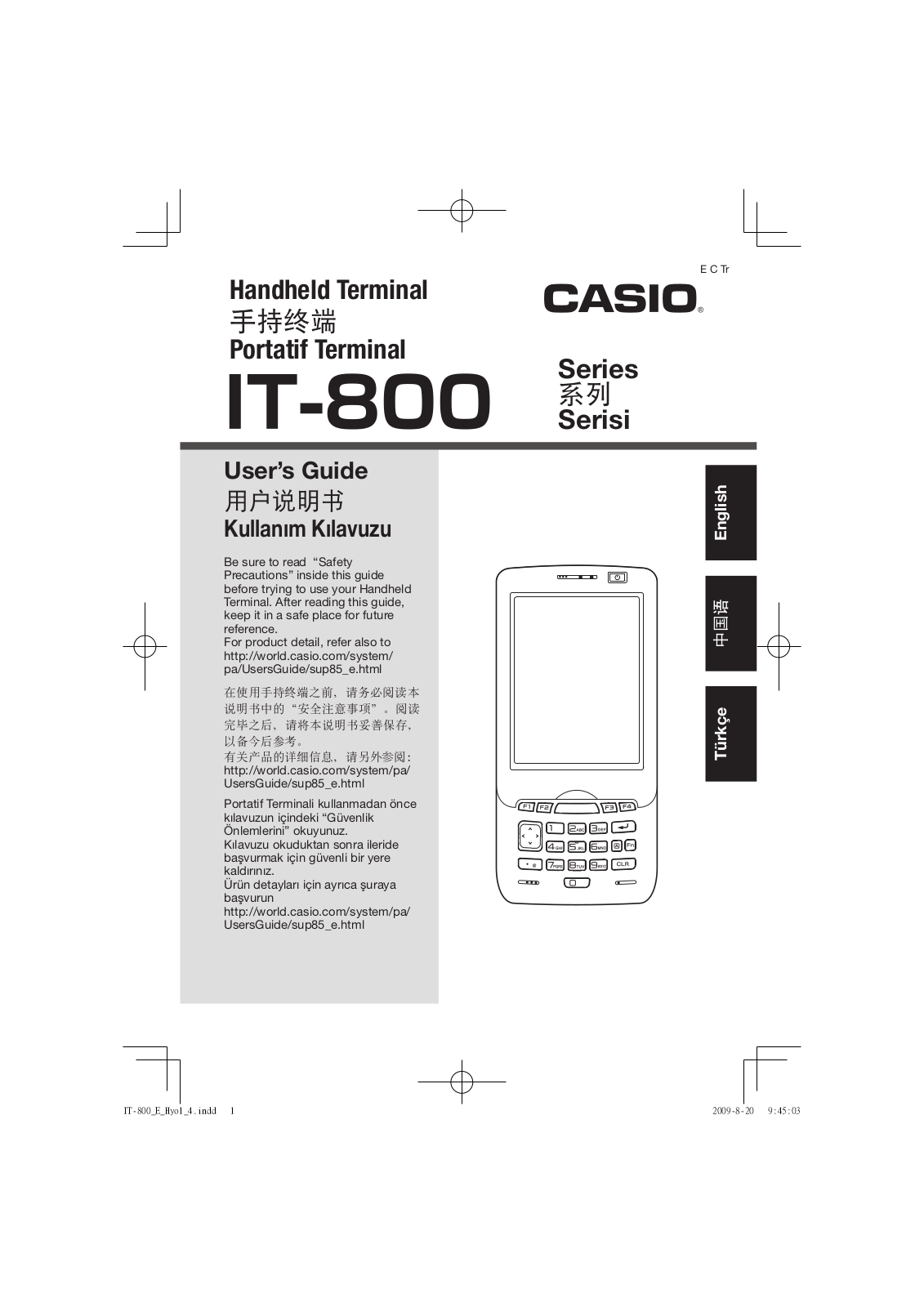 Casio Computer Co IT800 User Manual