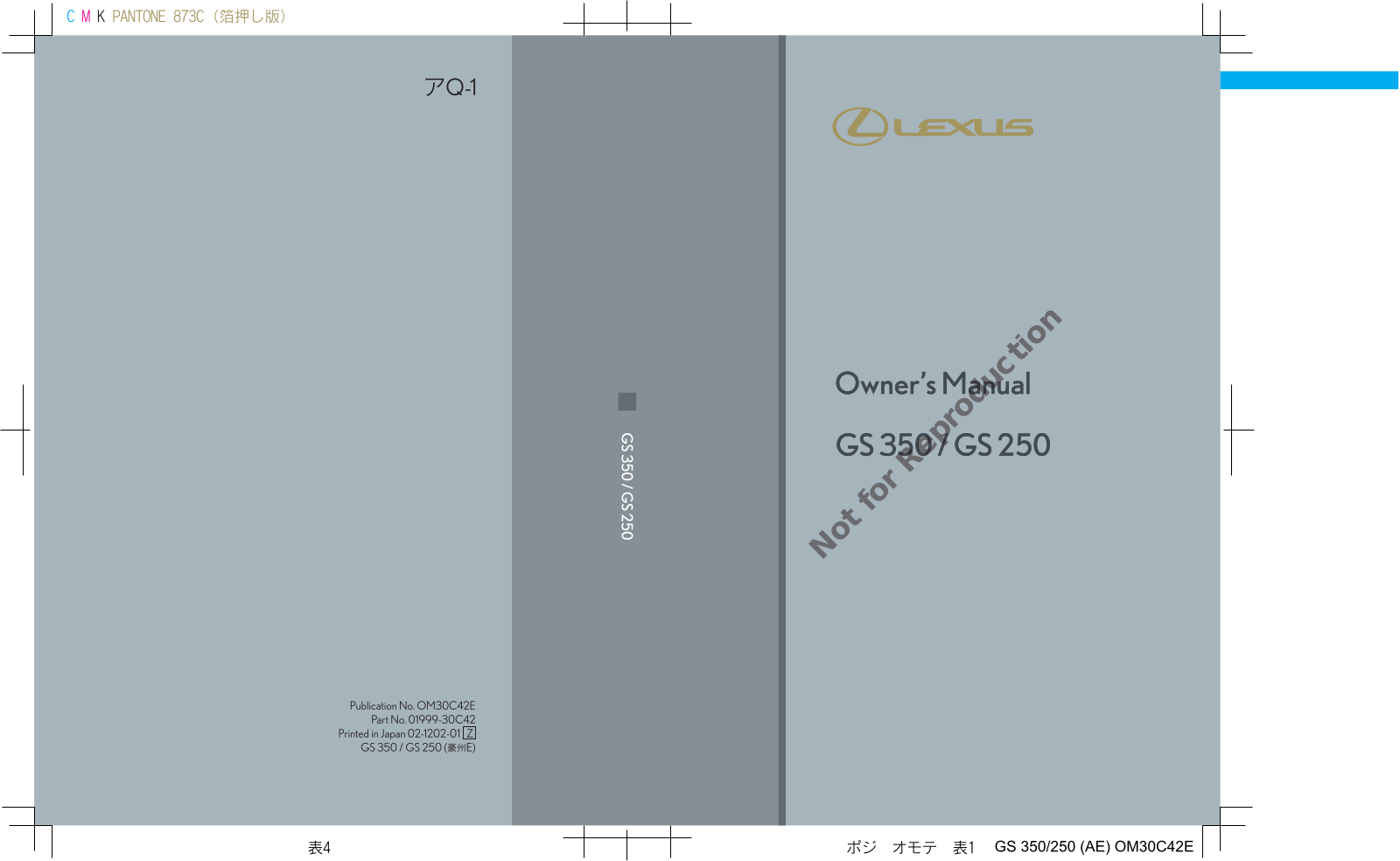 Lexus GS 350 2013, GS 250 2013 User Manual