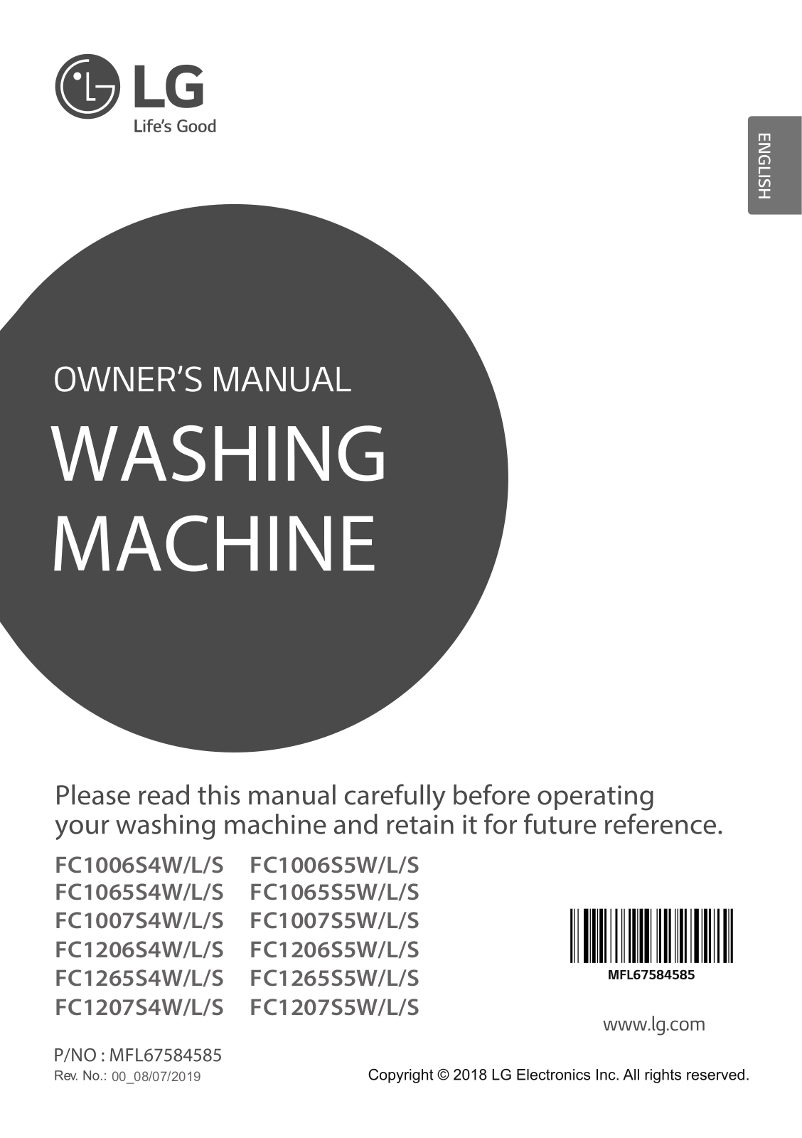 LG FC1207S4L Owner’s Manual