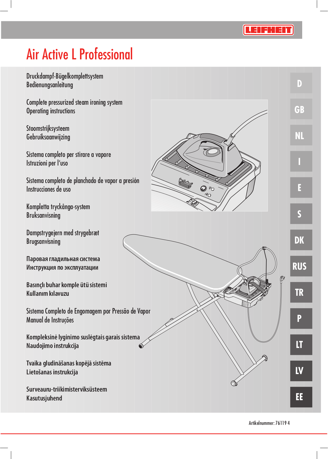 Leifheit 76119 operation manual