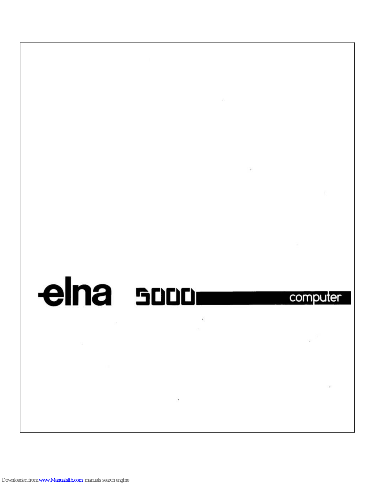 ELNA 5000 computer Instruction Manual - ManualMachine.com