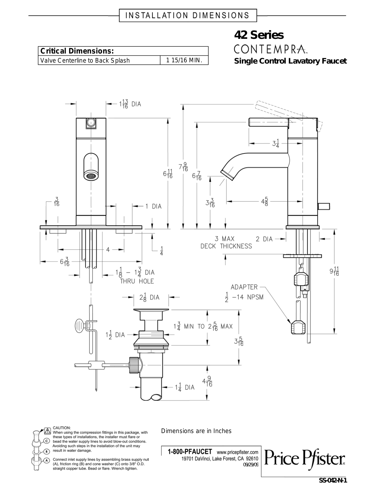 Pfister GT42-NK00 User Manual