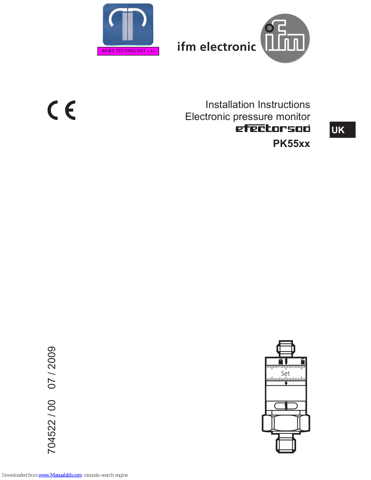 IFM Electronic PK5520, PK5522, PK5521, PK5524, PK5523 Installation Instructions Manual