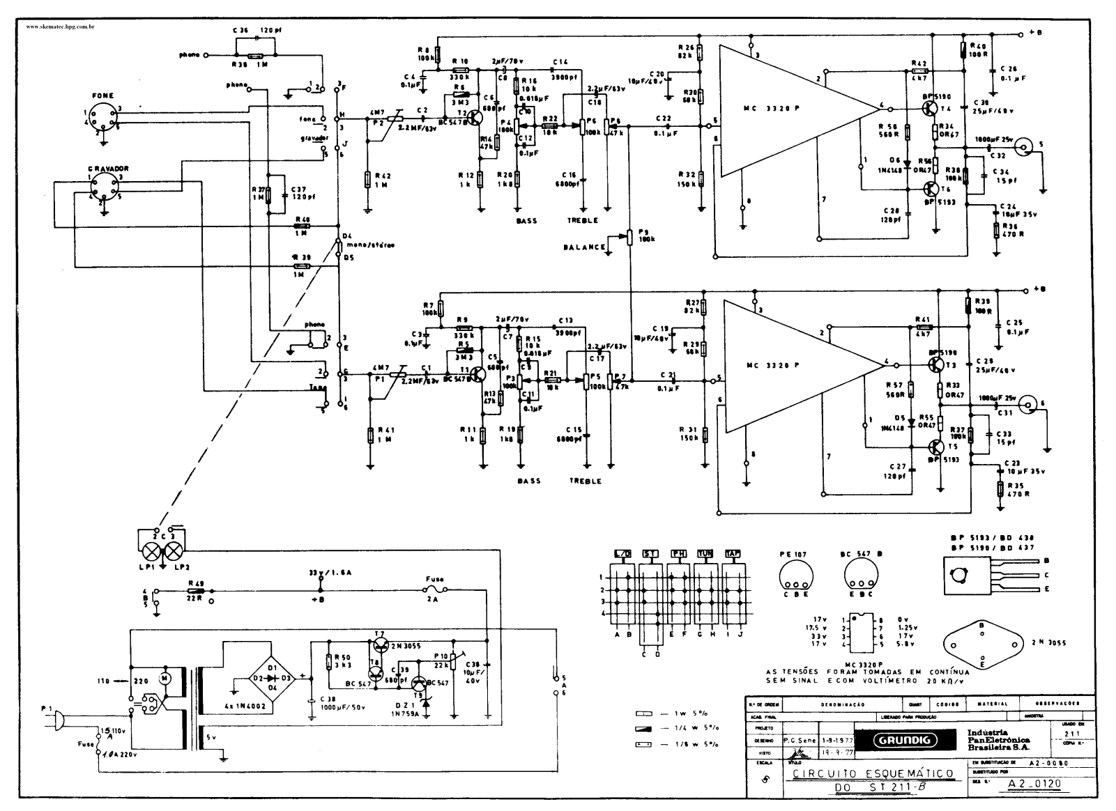 Grundig ST-211-B Schematic