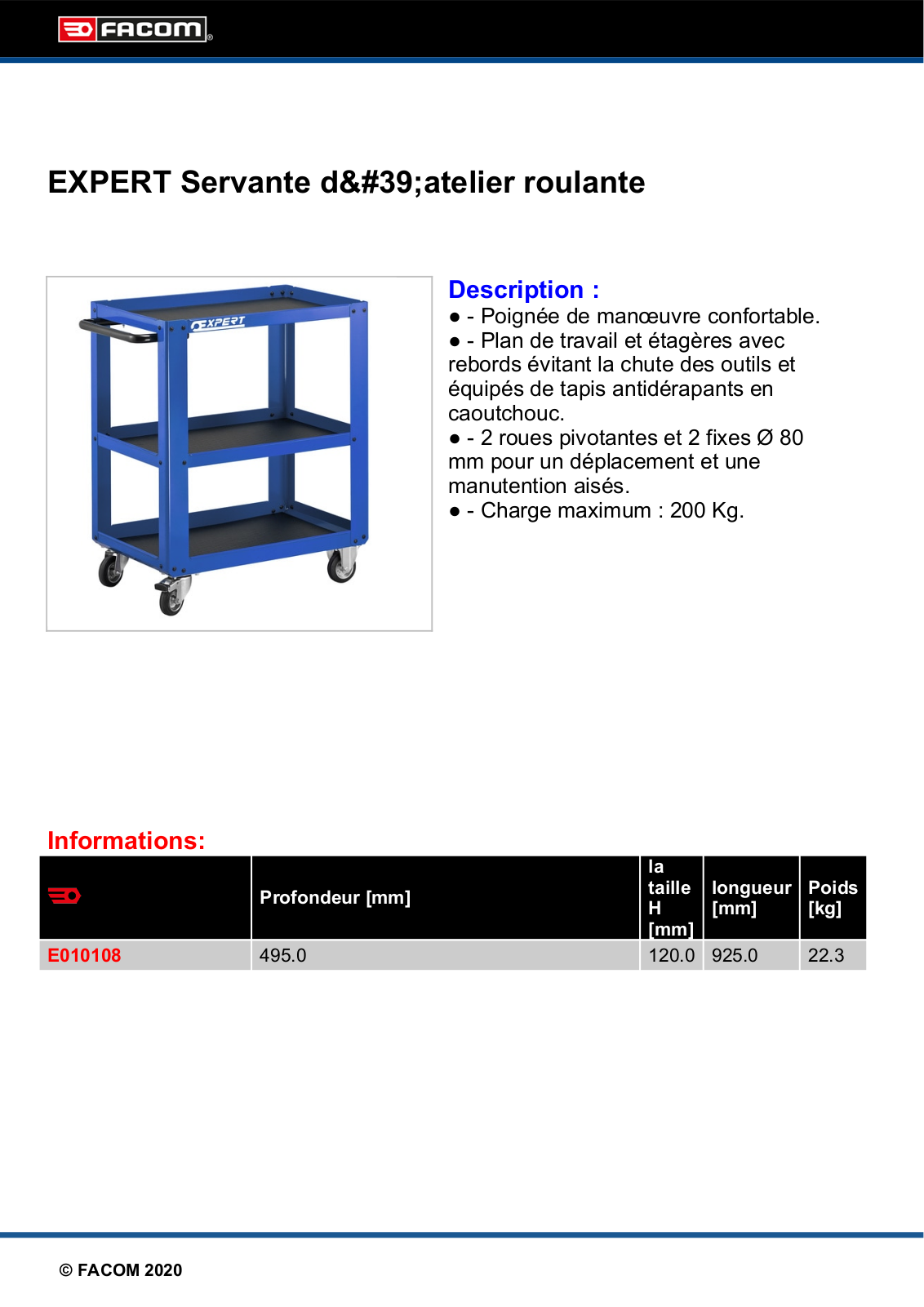 FACOM E010108 Specification - ManualMachine.com
