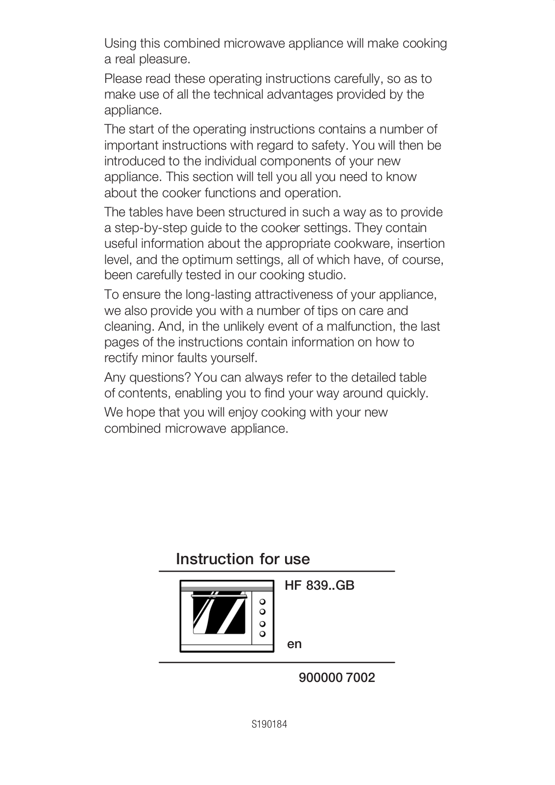 Siemens HF83951GB User Manual