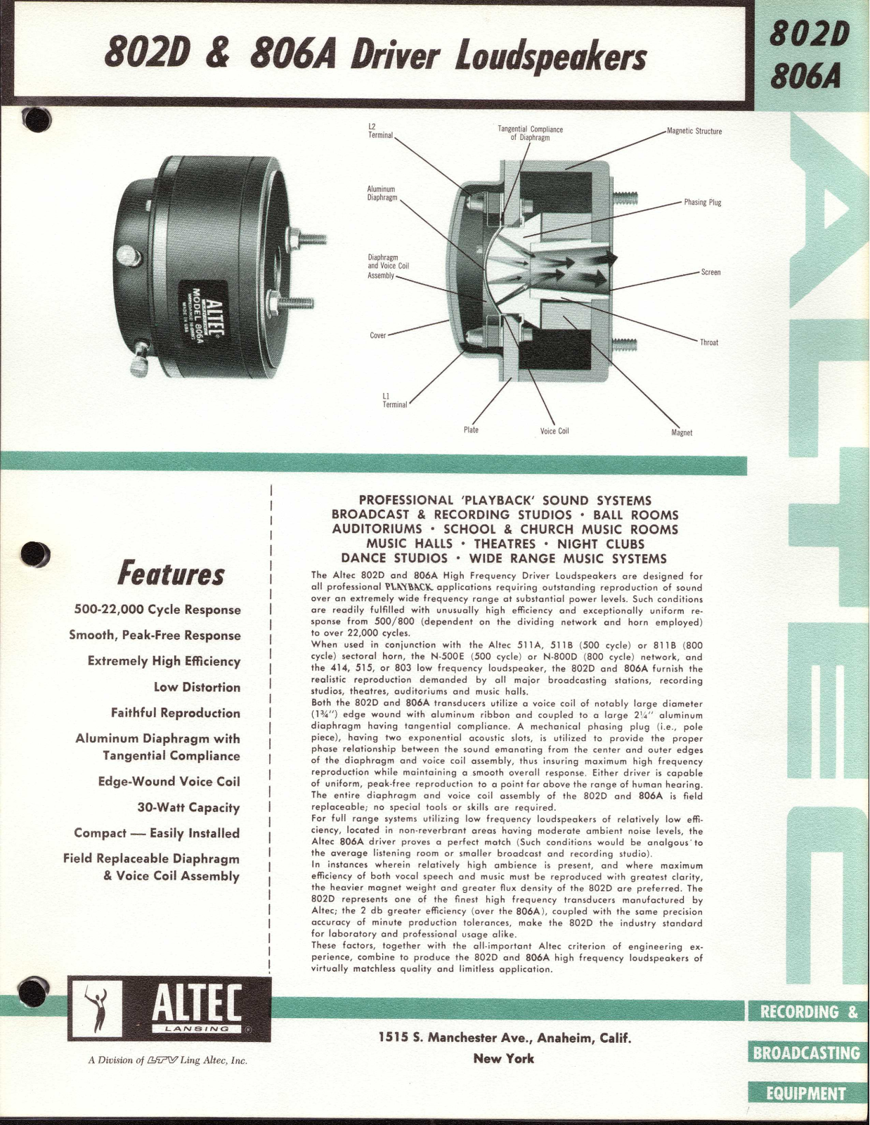 Altec lansing 802D, 806A Manual