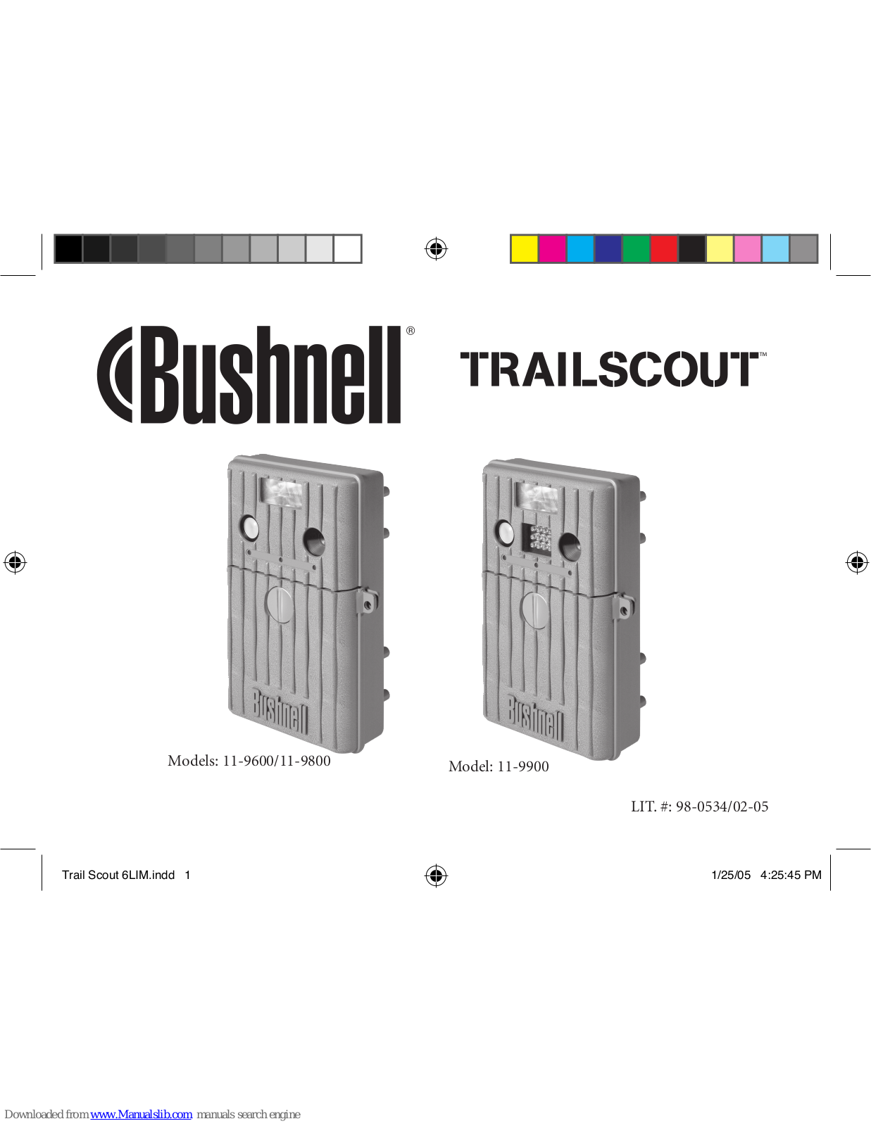 Bushnell Trail Scout 11-9600, Trail Scout 11-9900, Trail Scout 11-9800 User Manual