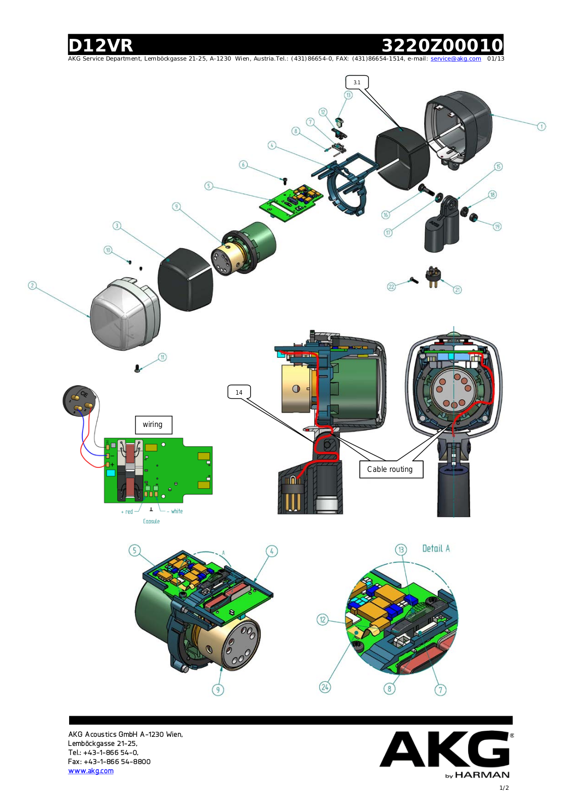 AKG D12 VR Parts list