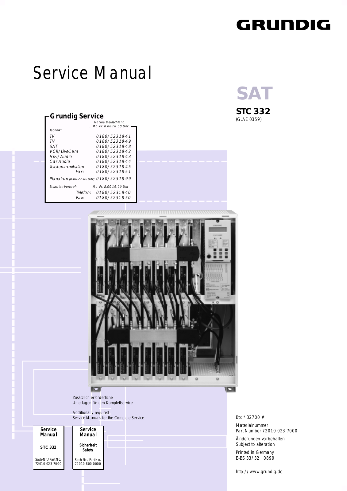 GRUNDIG STC 332 Service Manual