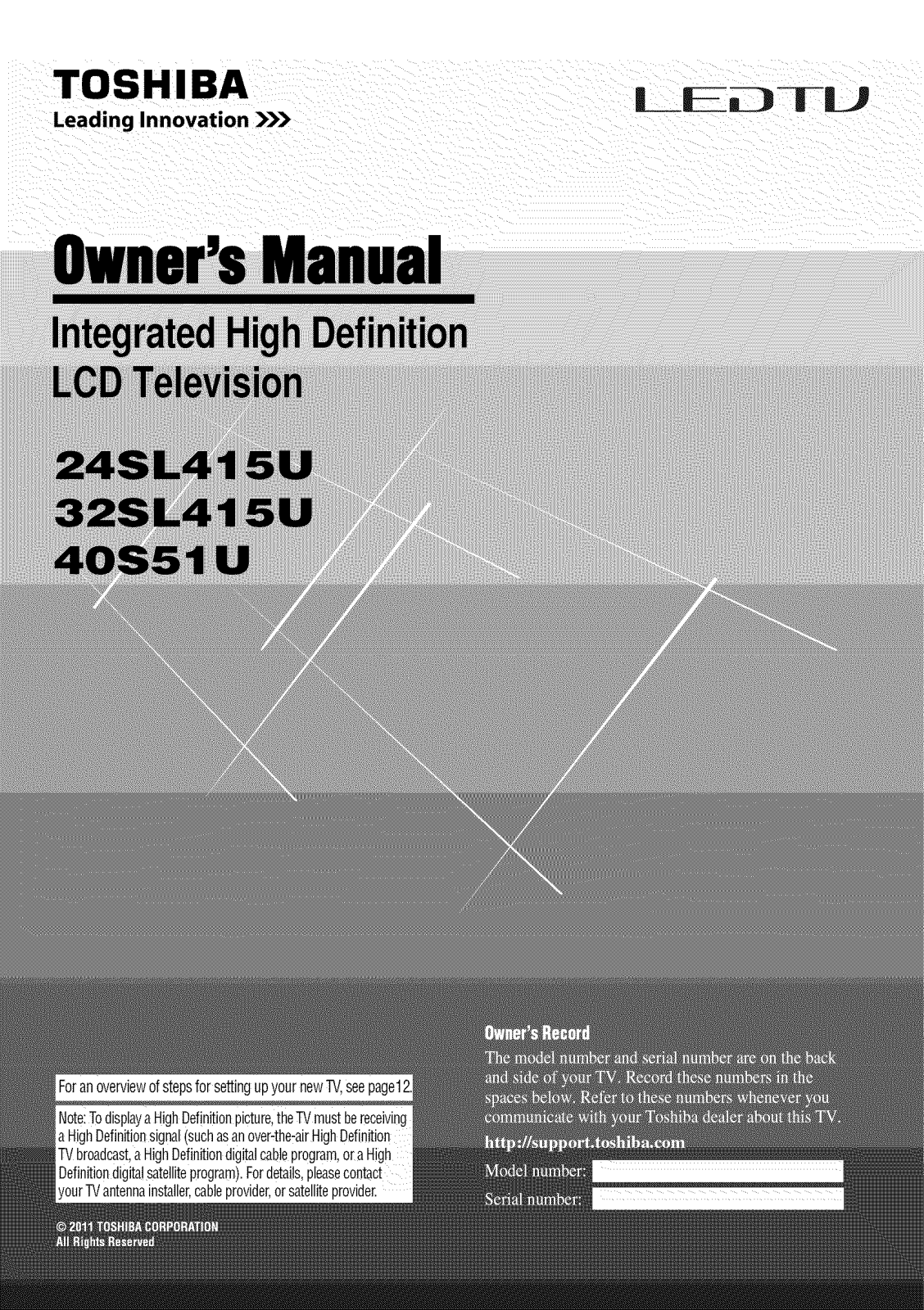 Toshiba 24SL415U Owner’s Manual