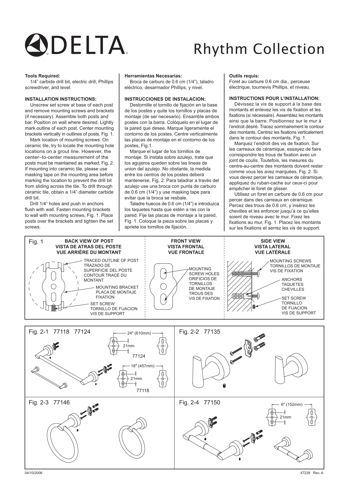 Delta 77146, 77135, 77118, 77124 User Manual