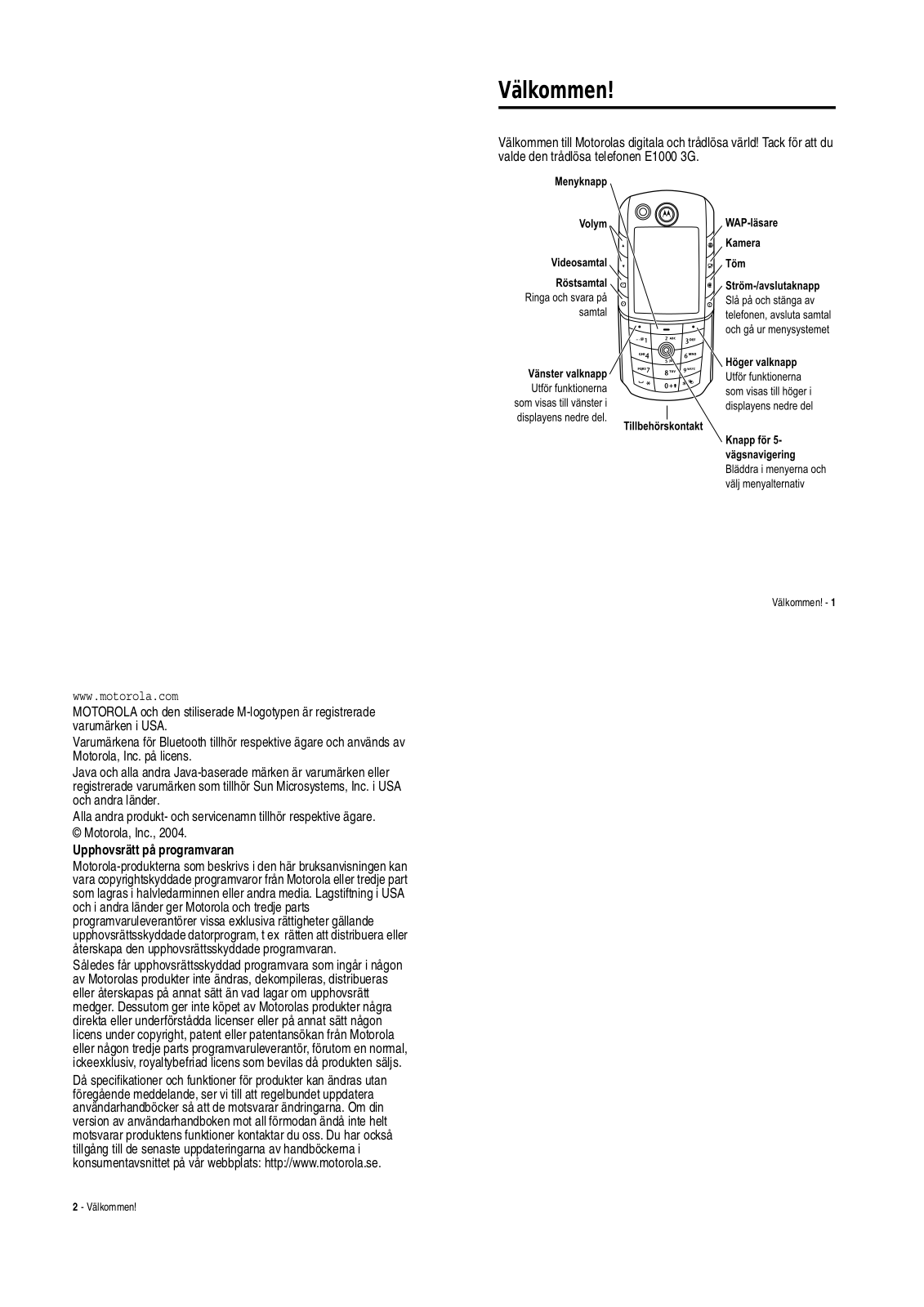 Motorola E1000 User Manual