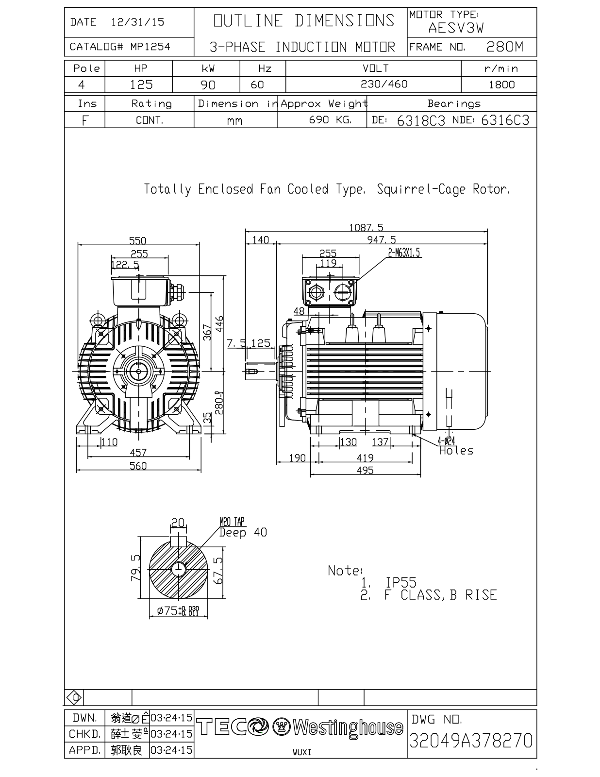 Teco MP1254 Reference Drawing