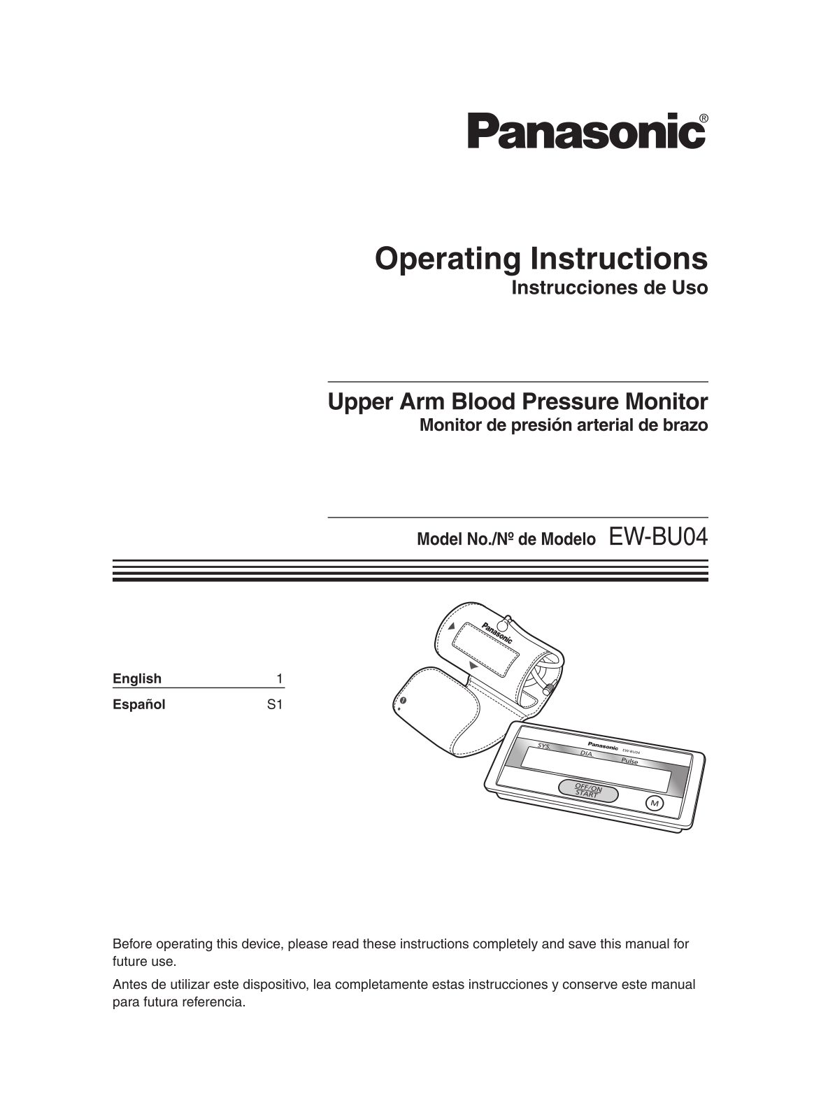 Panasonic EW-BU04 Operating Instruction