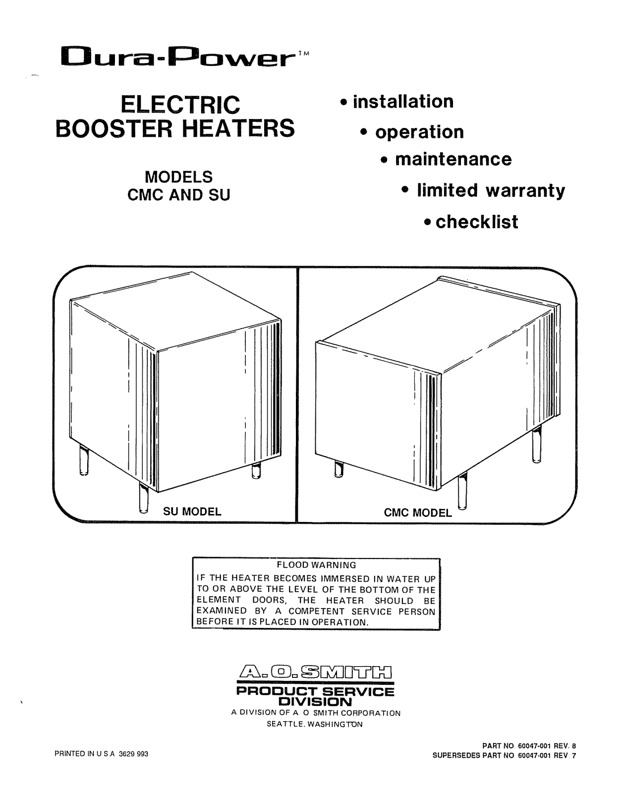 A. O. Smith CMC-15 Installation  Manual