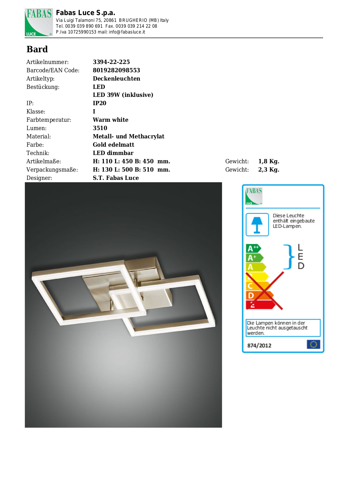 Bard 3394-22-225 User Manual