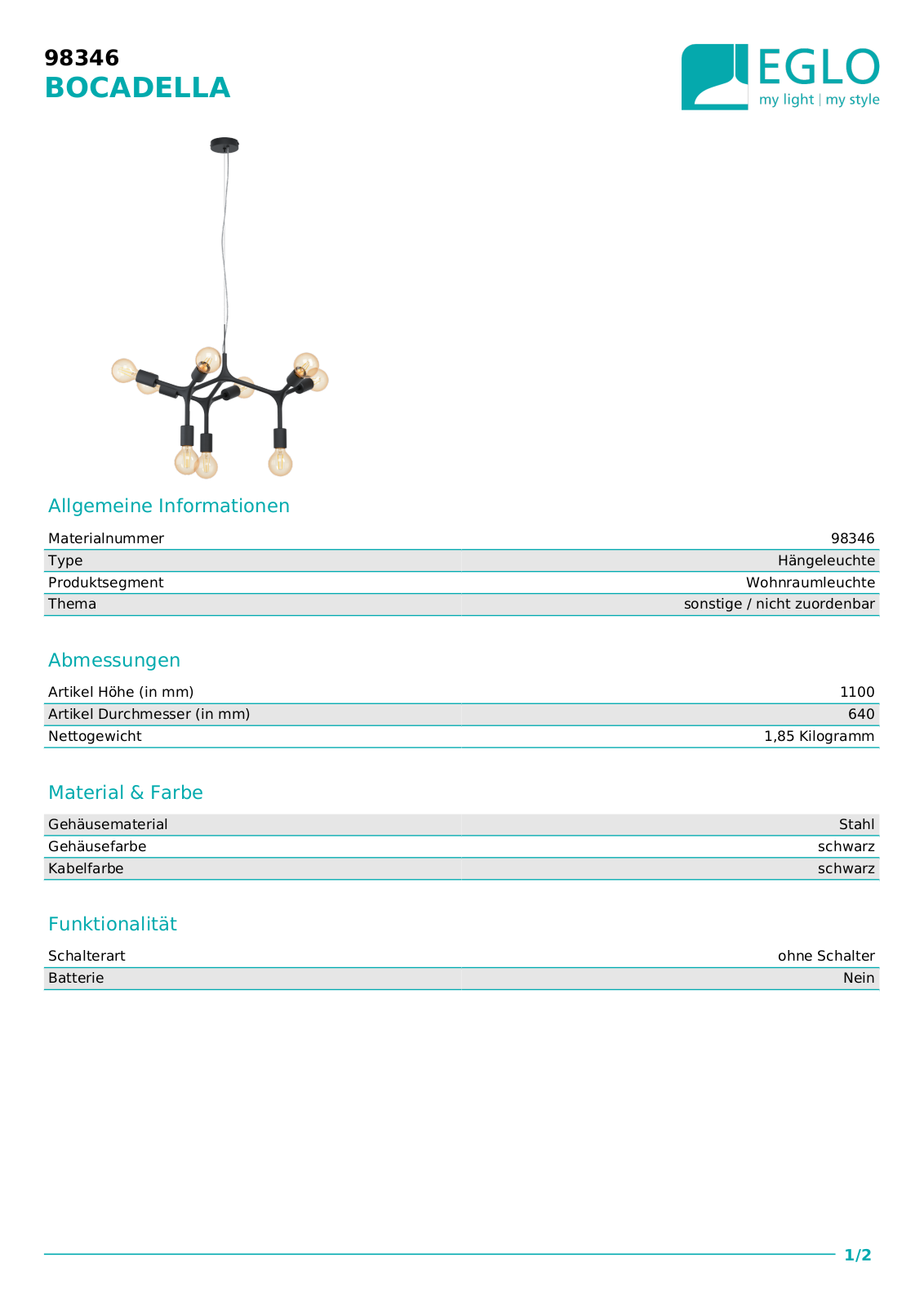 Eglo 98346 Service Manual