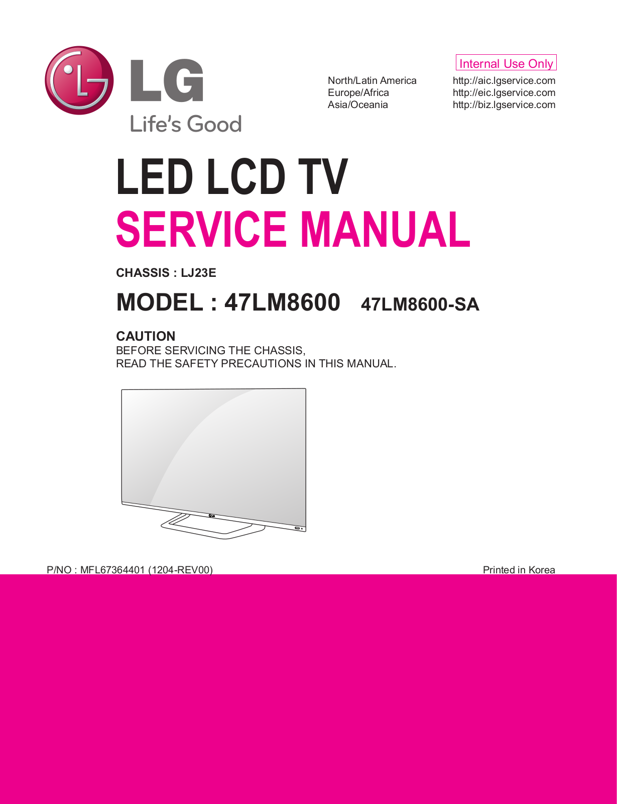 LG 47LM8600-SA Schematic