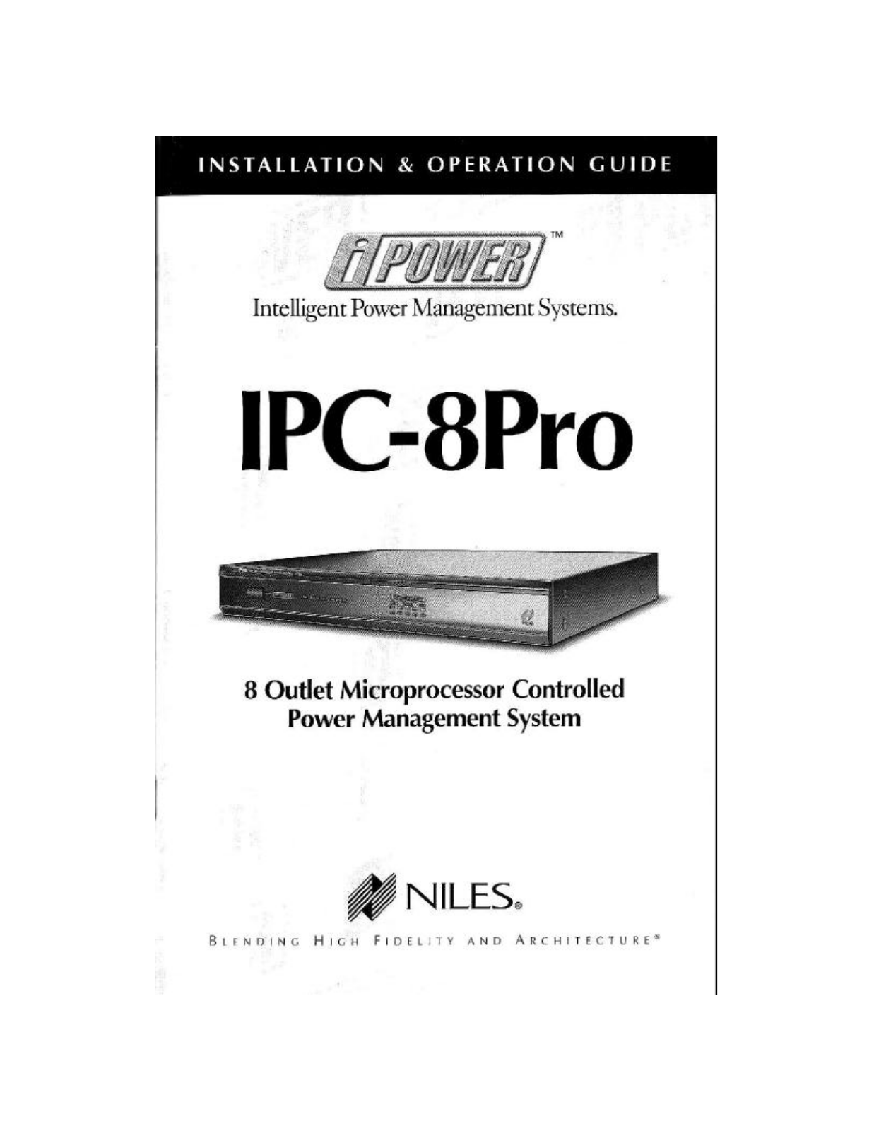 Niles IPOWER IPC-8PRO INSTALL GUIDE