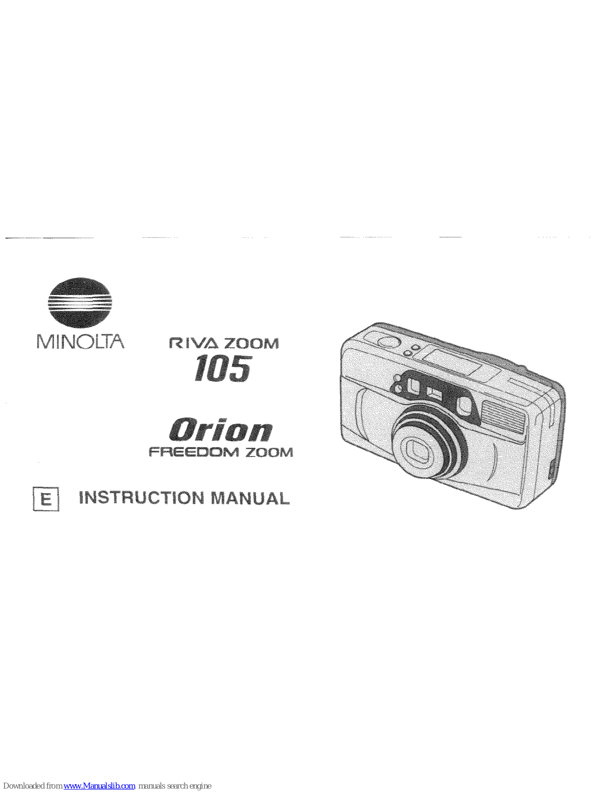 Minolta Riva Zoom 105, Orion Freedom Zoom Instruction Manual