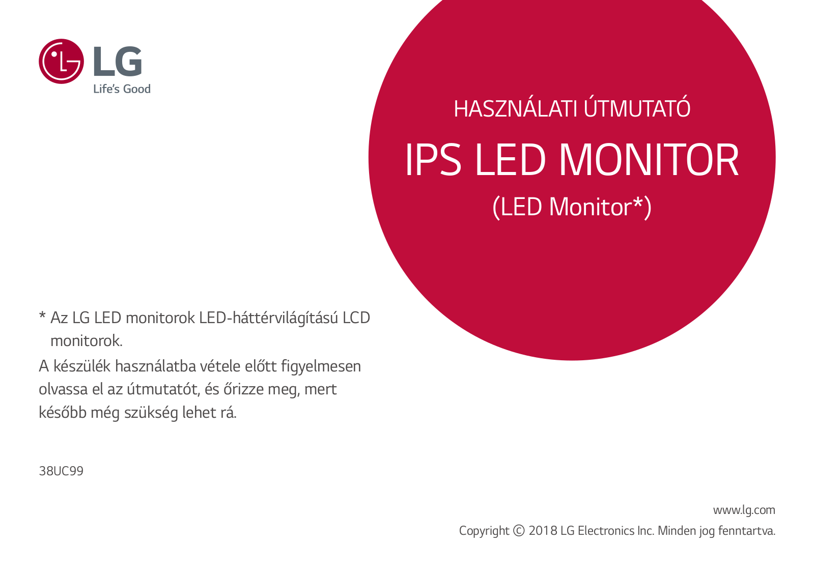 LG 38UC99-W User manual