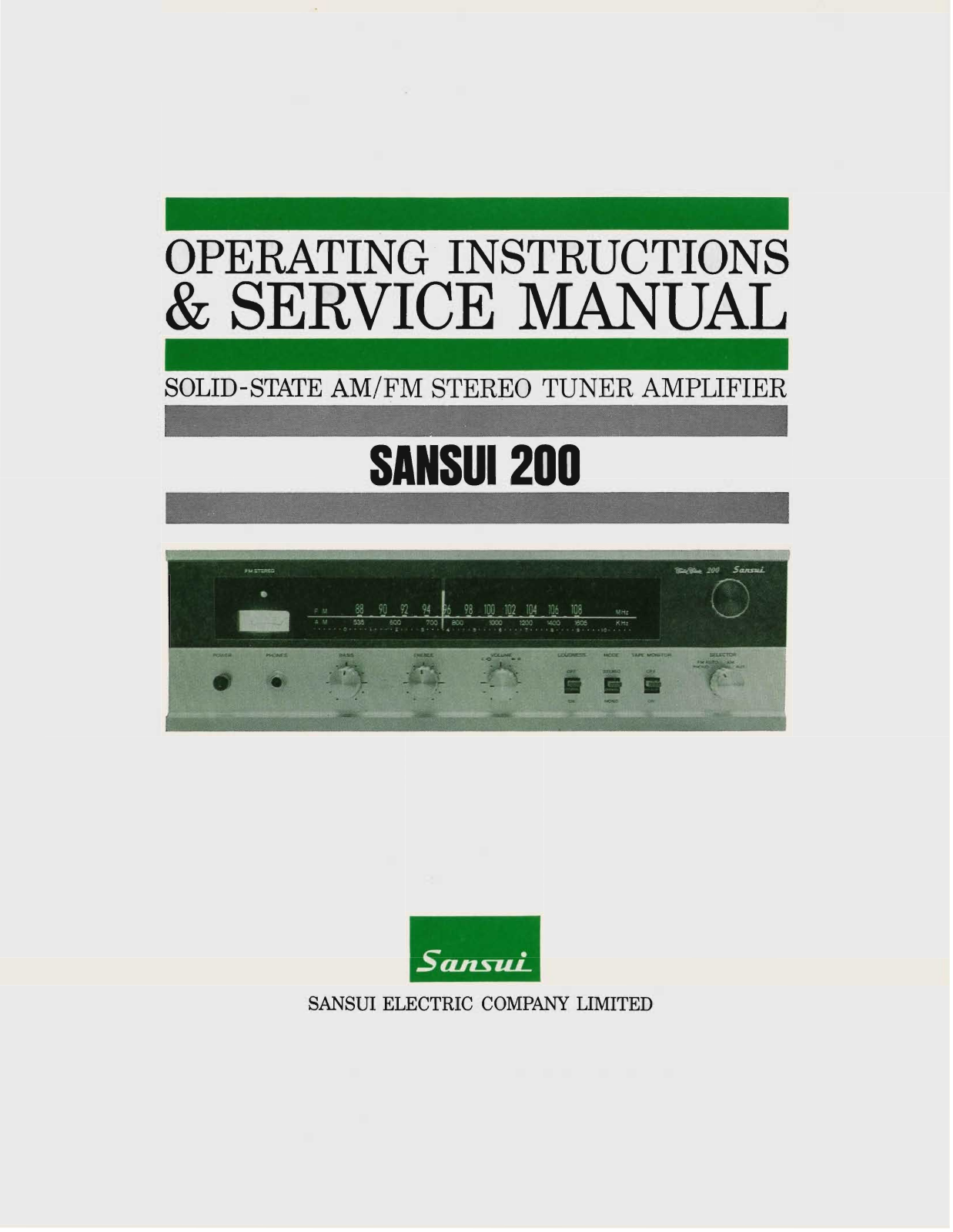 Sansui 200 Service Manual