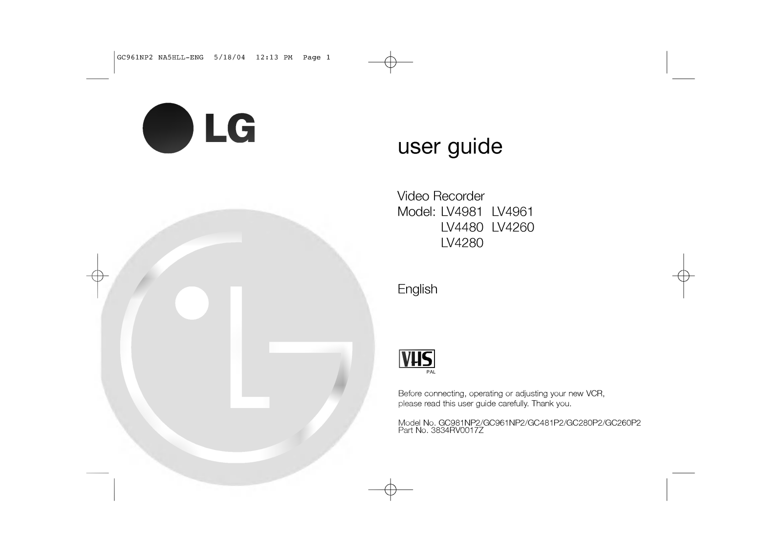 LG GC260P2 User Guide