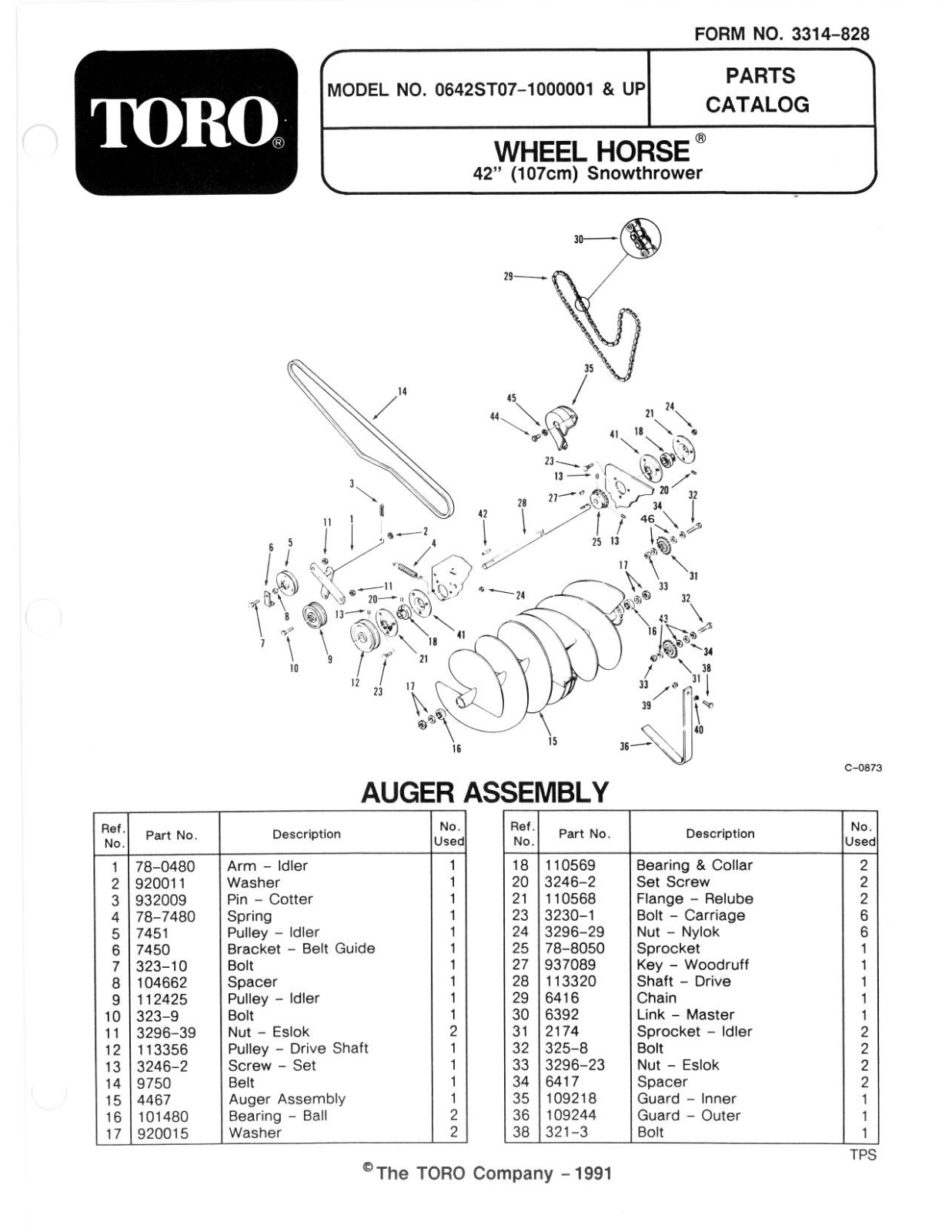 Toro 06-42ST07 Parts Catalogue