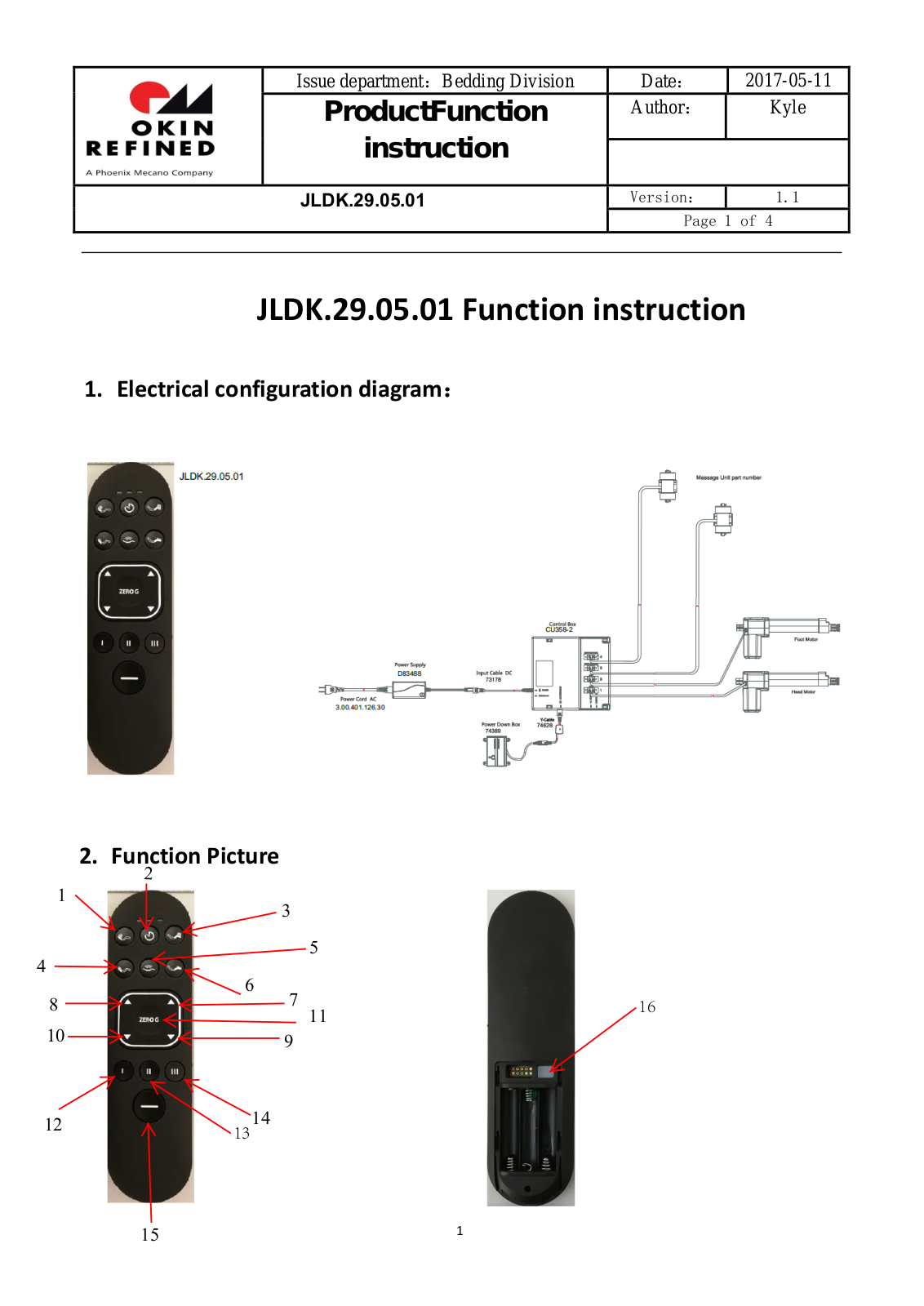 OKIN Refined Electric Technology RF370DE Users manual