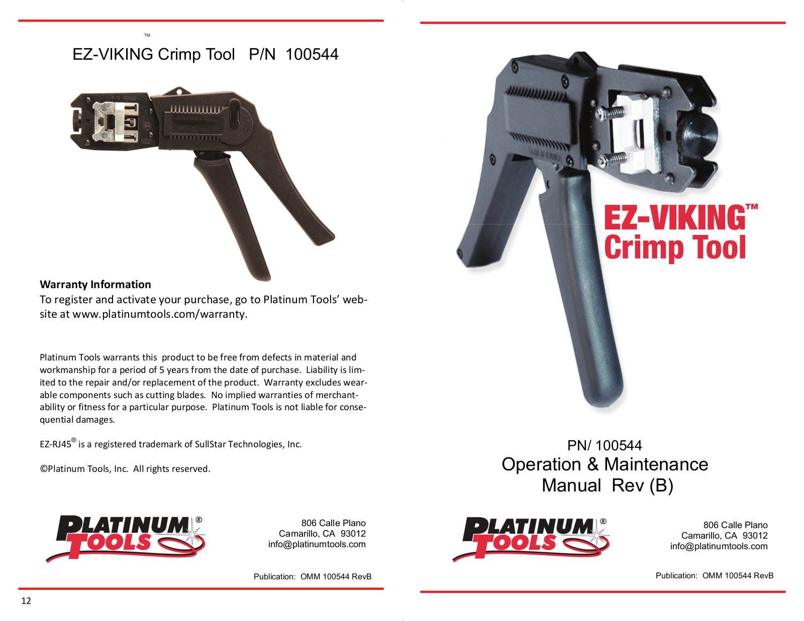 Platinum Tools 100544 User Manual