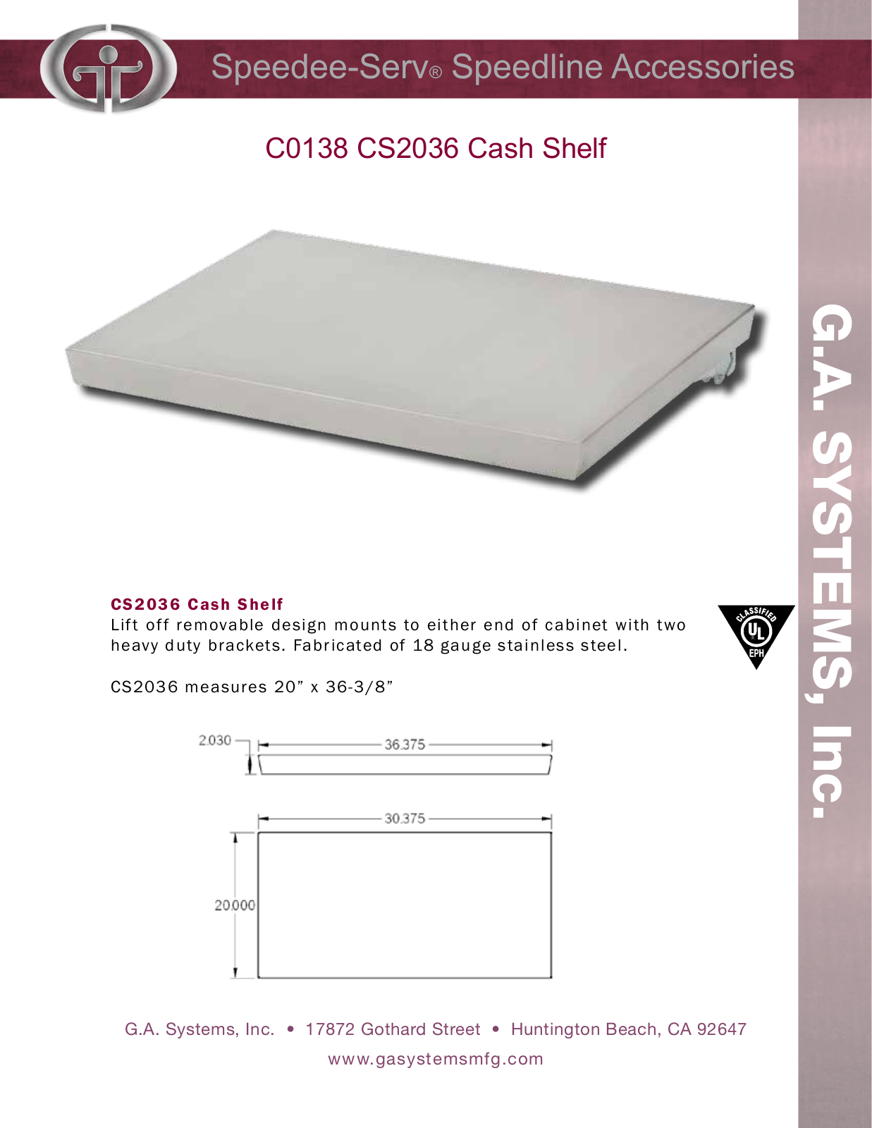 Ga Systems CS2036 User Manual