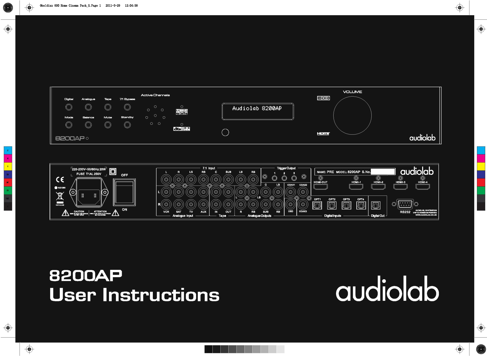 Audiolab 8200AP User Manual