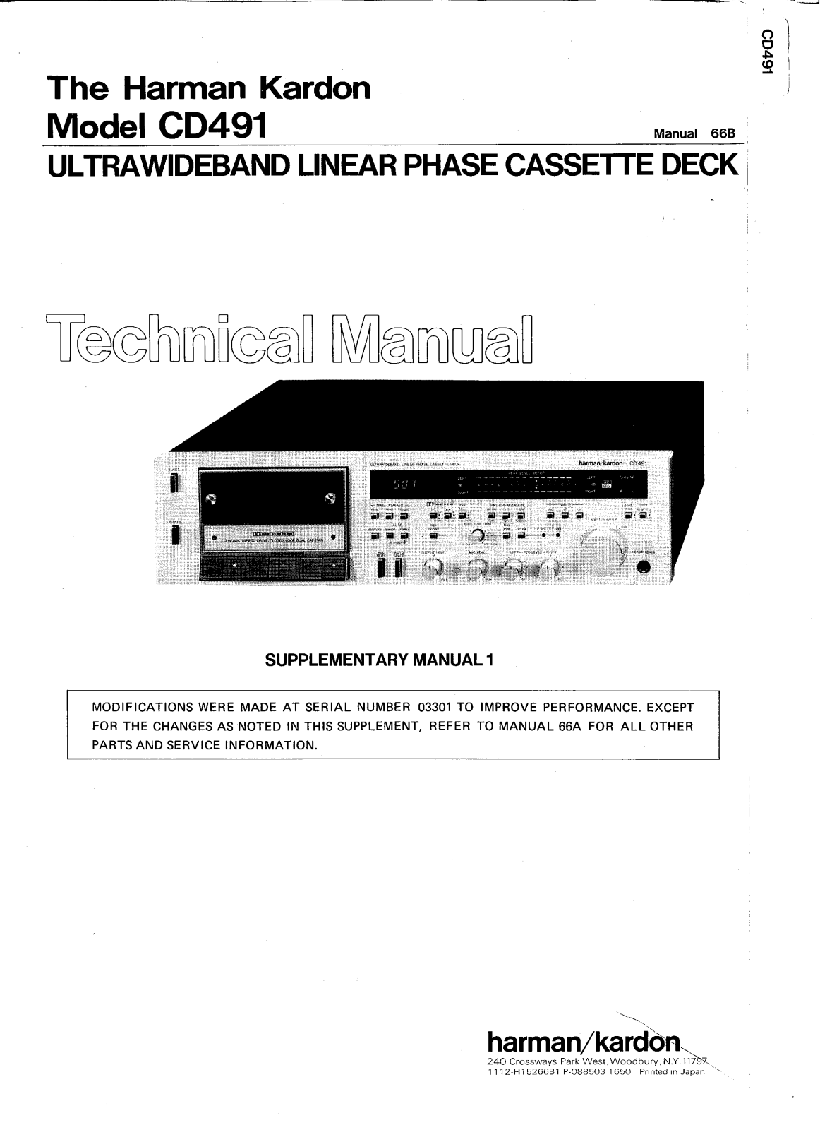 Harman Kardon CD491 Service Manual