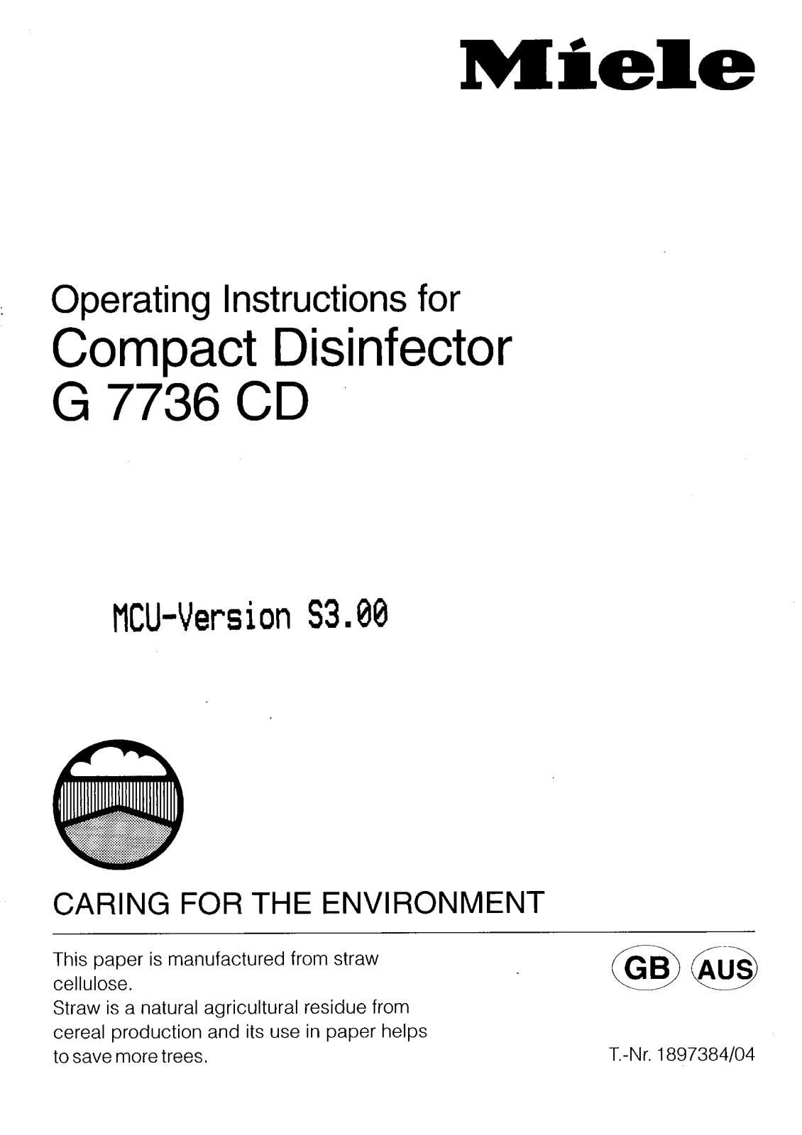 Miele G 7736 CD Operating instructions