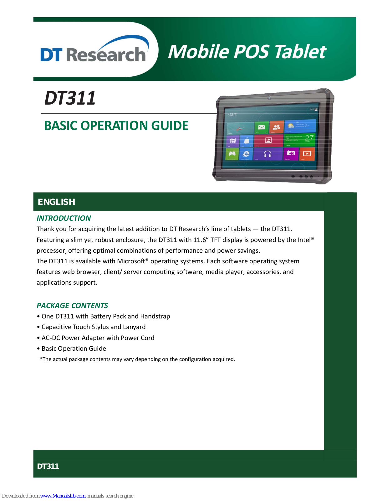 DT Research DT311 Basic Operation Manual