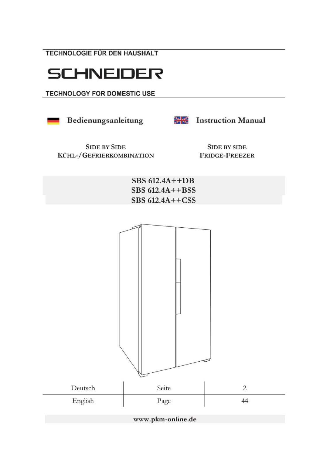 Schneider SBS612.4A++CSS operation manual