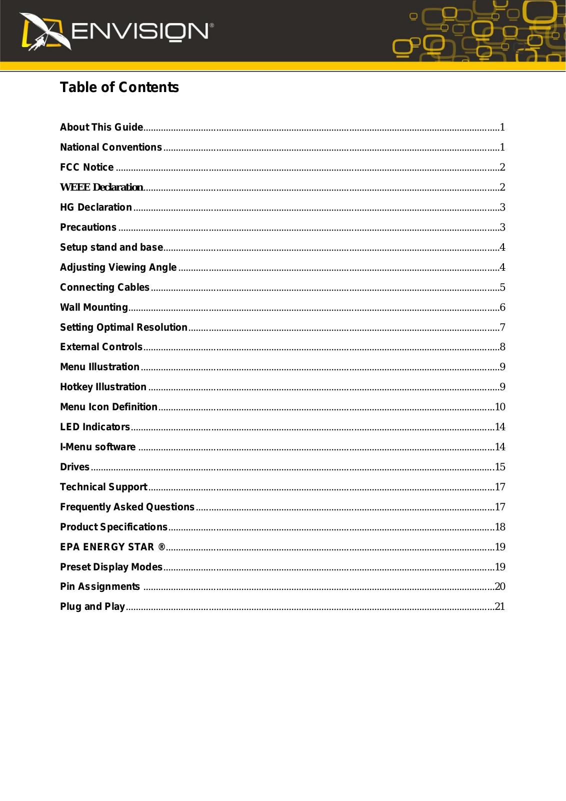 Envision Peripherals H2062 User Manual