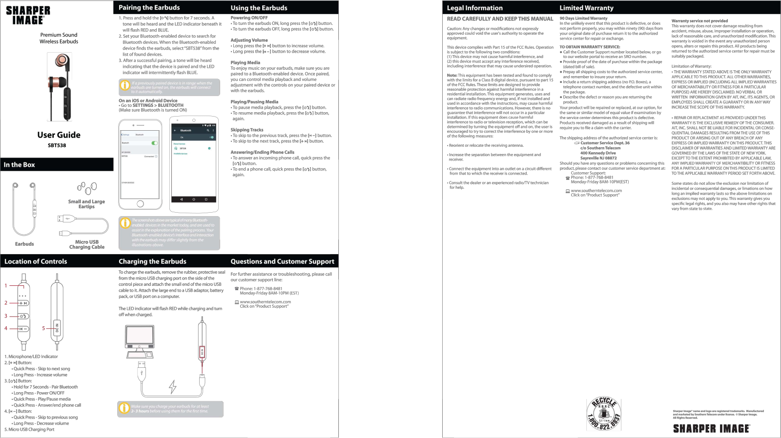 Sharper image SBT538 User Manual