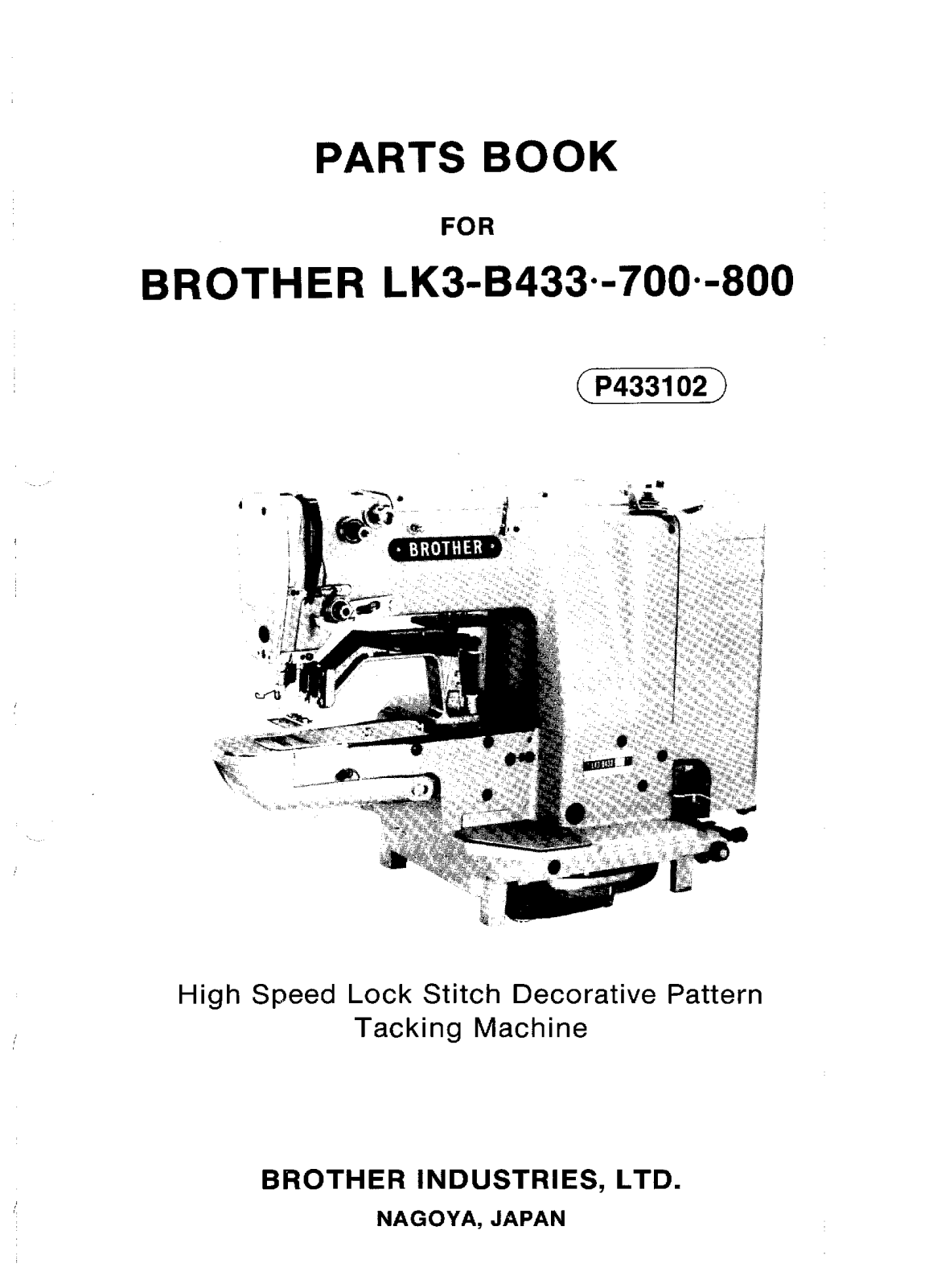 Brother LK3 B433-700-800 Parts Book