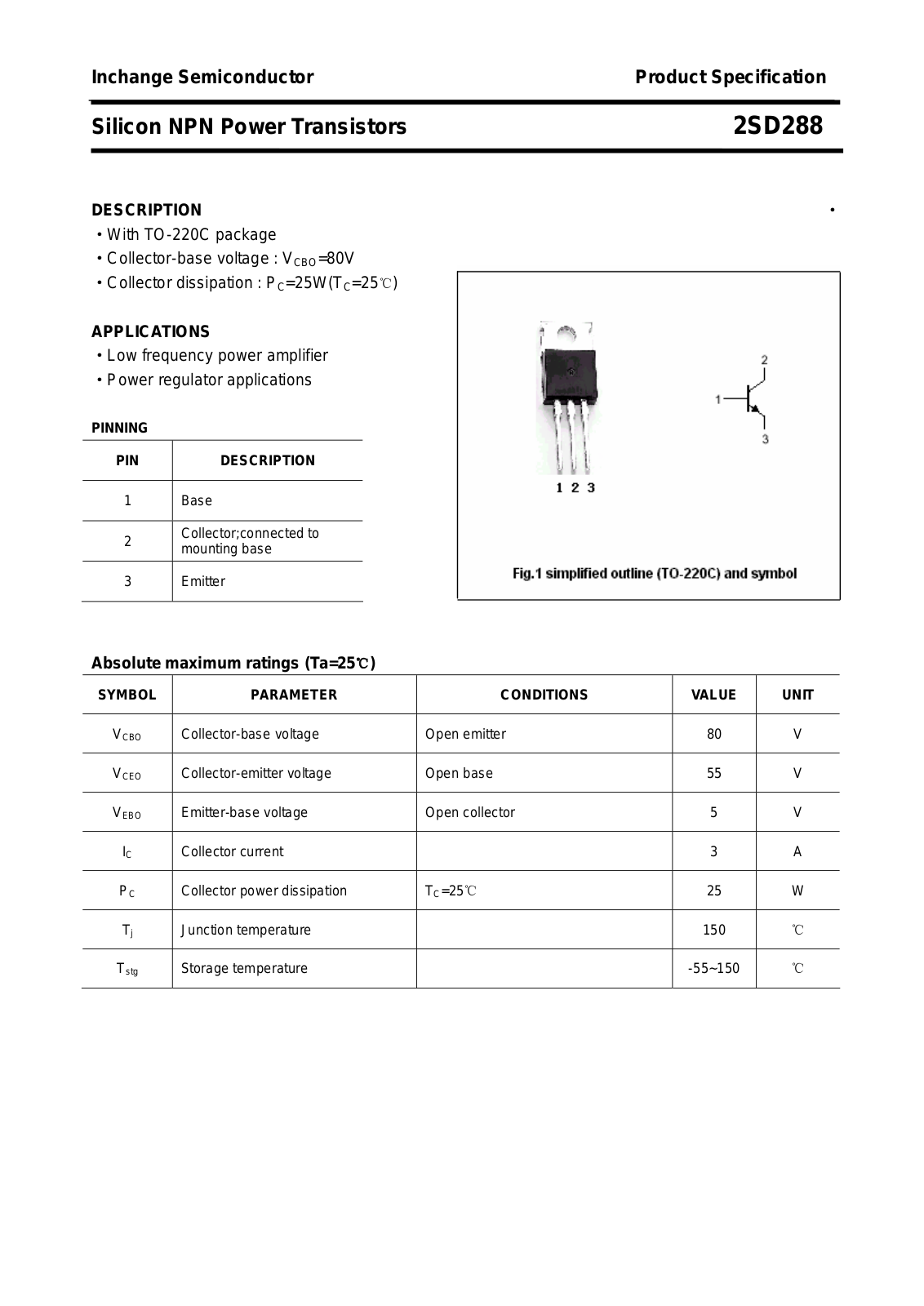Datasheet 2sd288 Datasheet - ManualMachine.com