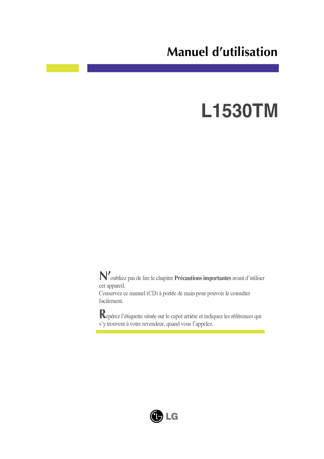 LG L1530TM User Manual