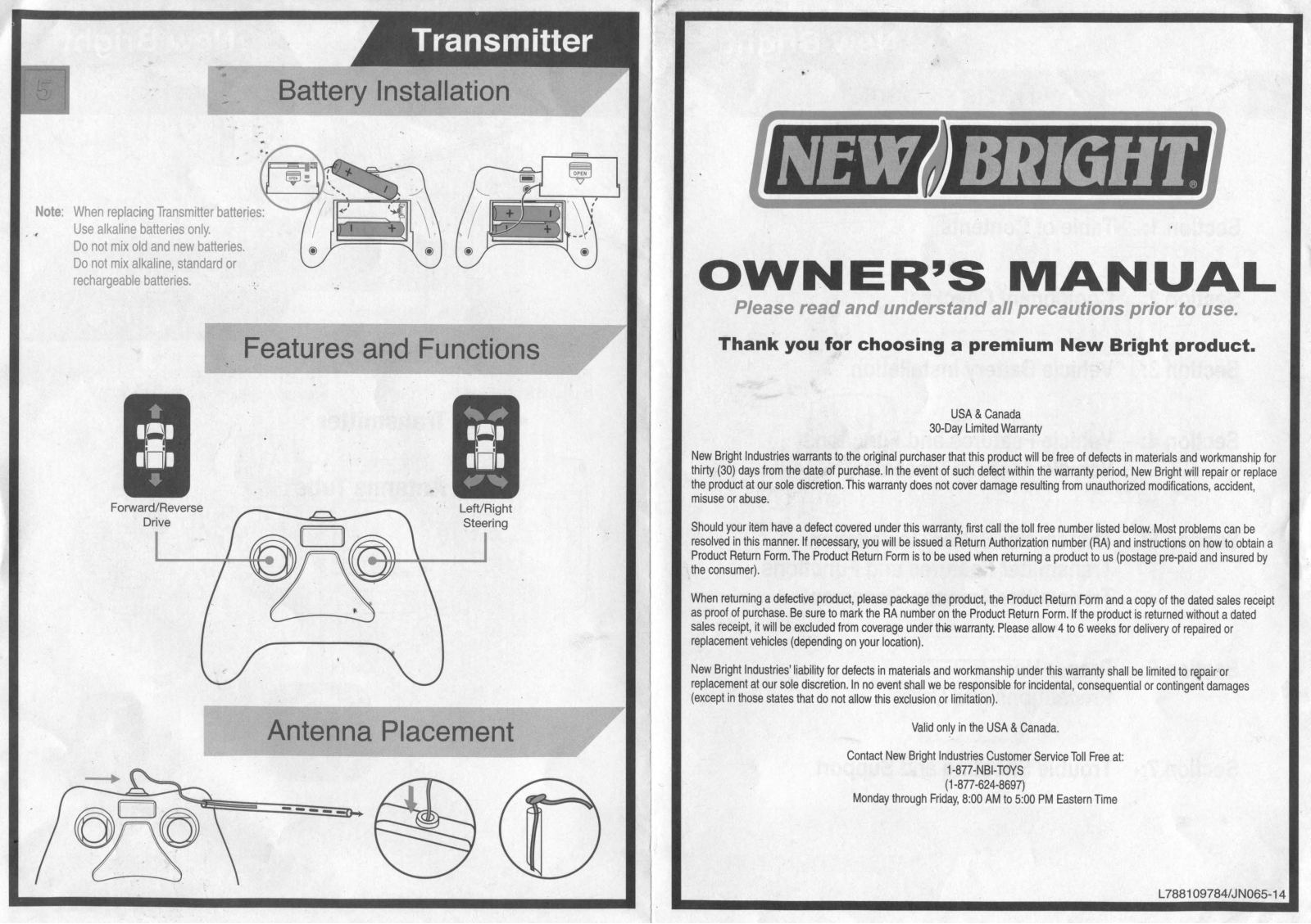 New Bright Co RF6MRR User Manual