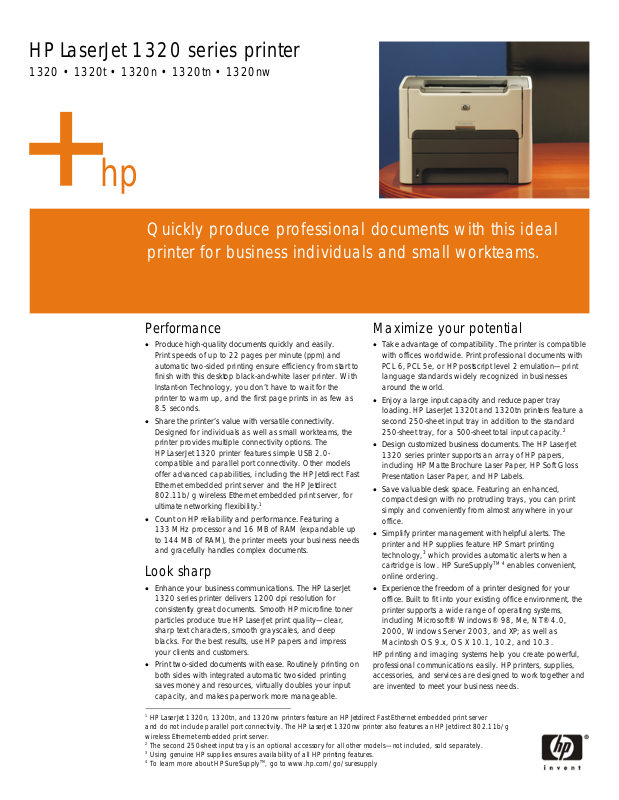 HP LaserJet 1320 User Manual