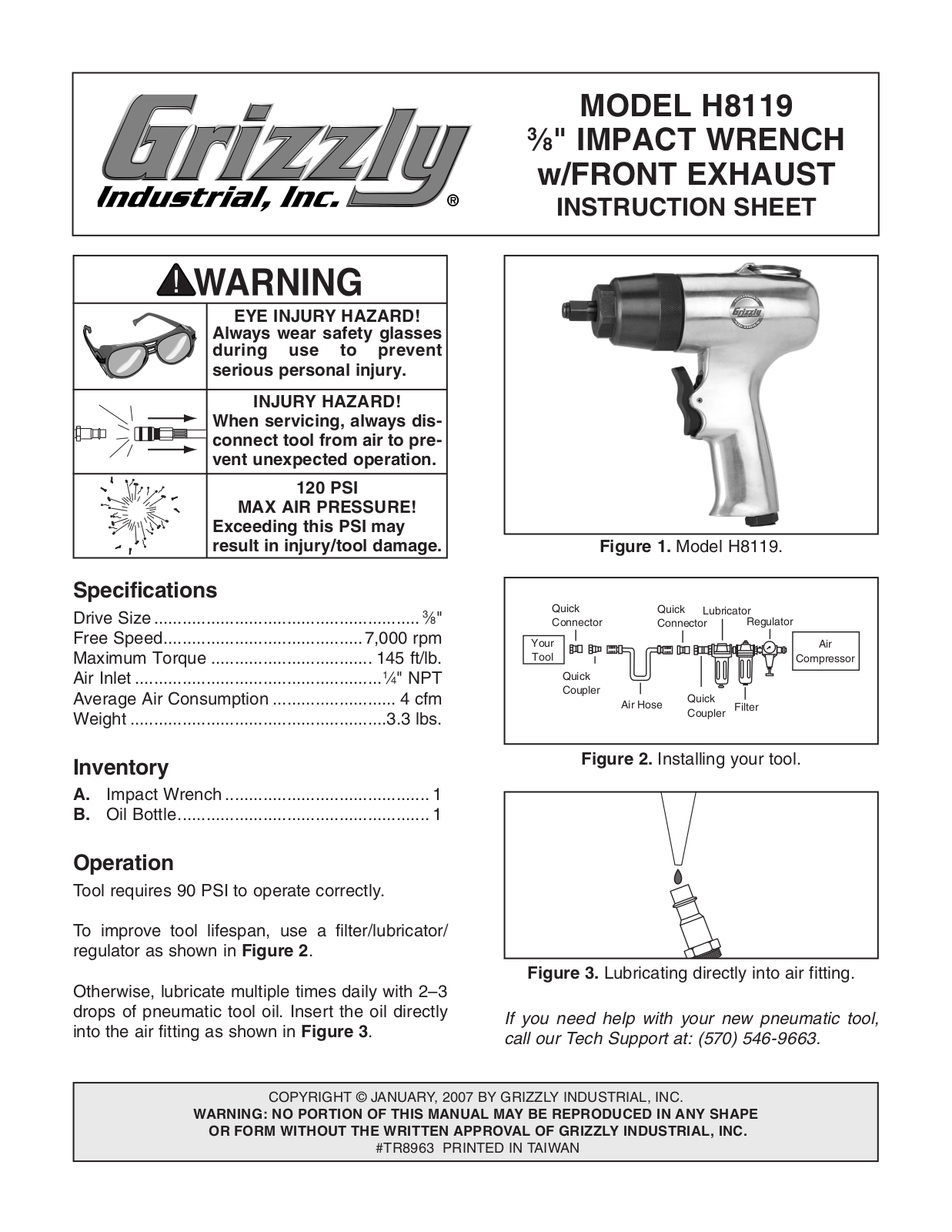 Grizzly H8119 User Manual