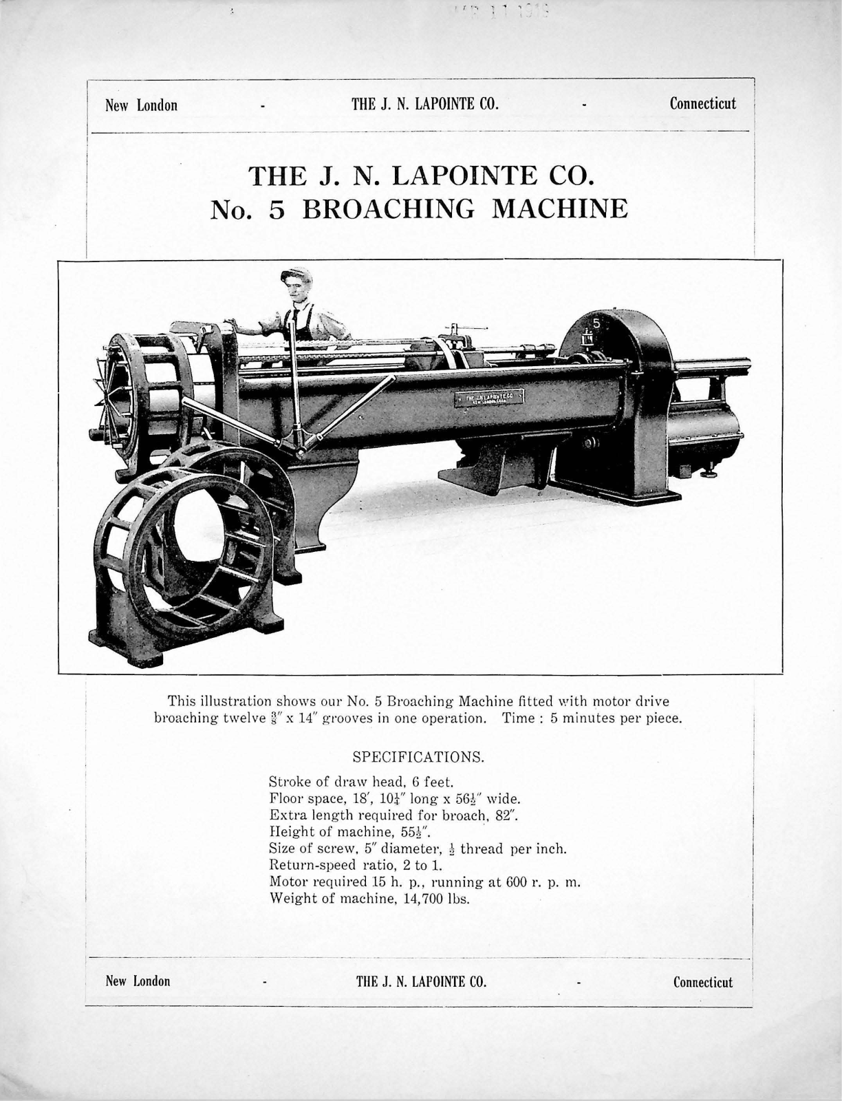 LaPointe Machine Tool No. 5 Broaching Machine Other - ManualMachine.com