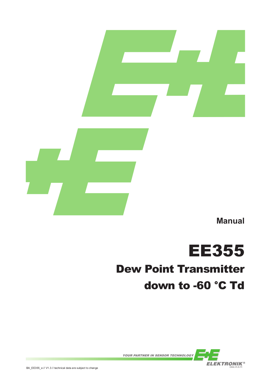 E+E EE355 Operating Manual