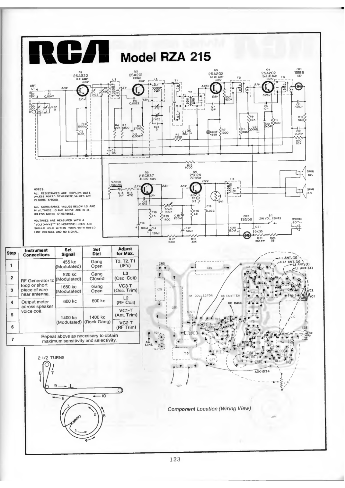 RCA RZA215 Schematic