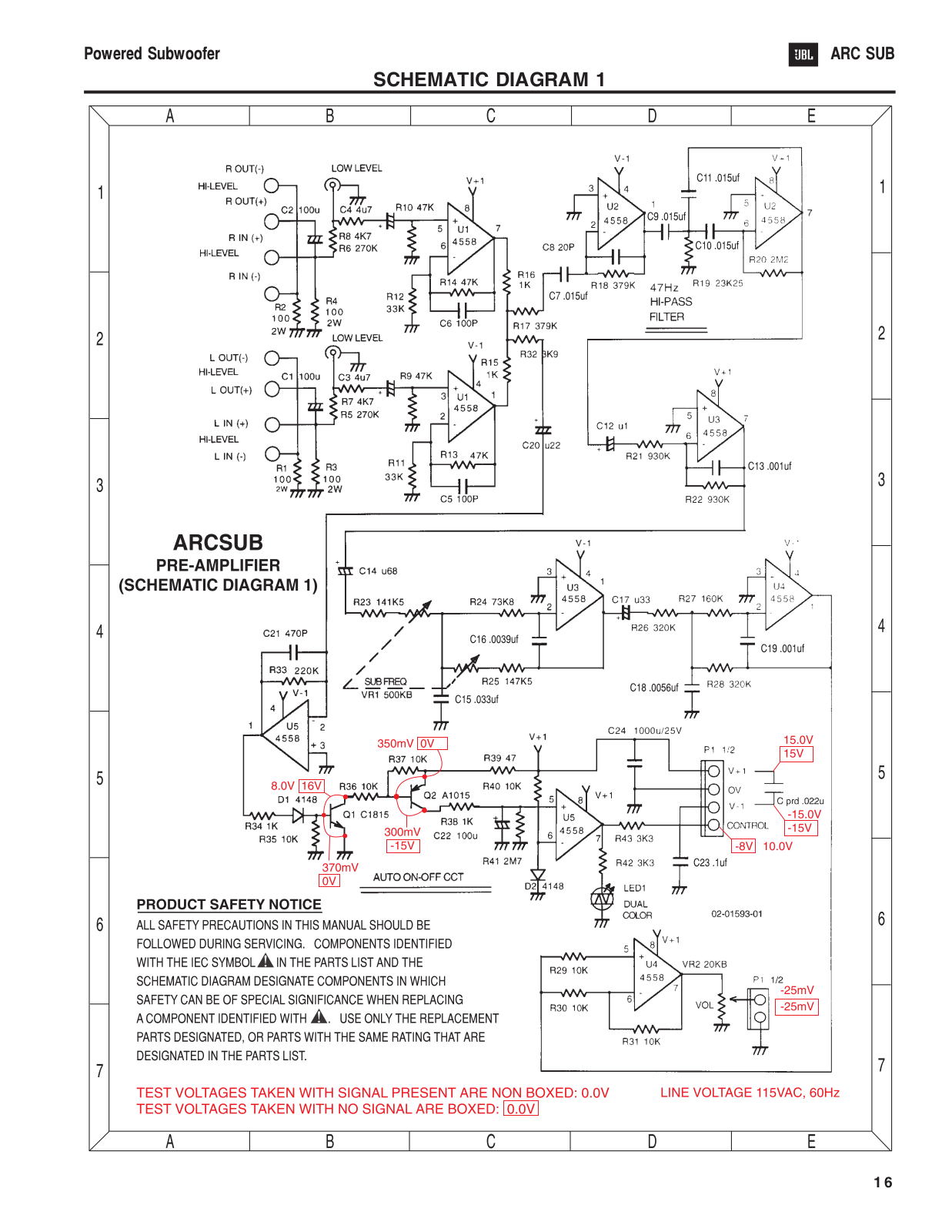 JBL ARCSUB Schematic